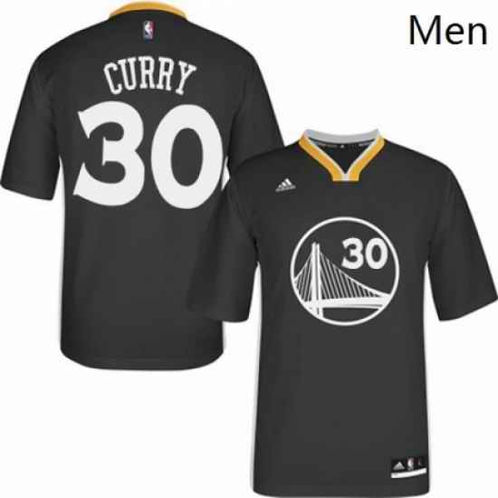 Mens Adidas Golden State Warriors 30 Stephen Curry Authentic Black Alternate NBA Jersey